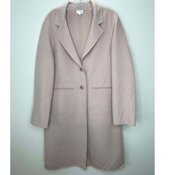 TSE 100% Cashmere Pale Pink Button Front Notch Collar Pockets 8 - Picture 4 of 14